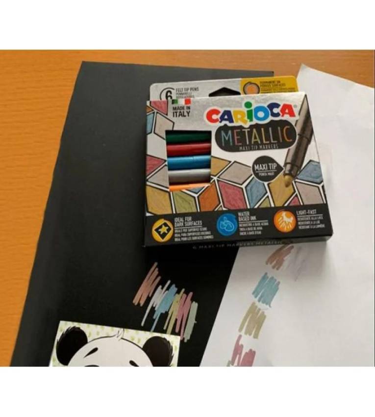 Carioca Marqueurs d'art épais Metallic Maxi Tip en 6 couleurs